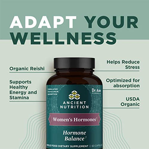 Women’s Hormones: Reduz o Estresse, Energia e Equilíbrio Hormonal – 60 Cápsulas - Ancient Nutrition