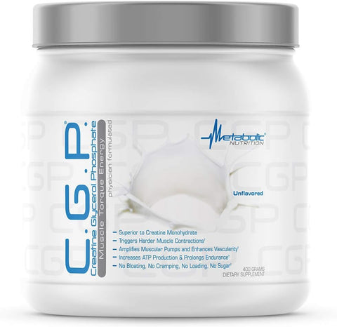 CGP: Creatine Glycerol Phosphate 100% Micronizada em Pó 400g - Metabolic Nutrition