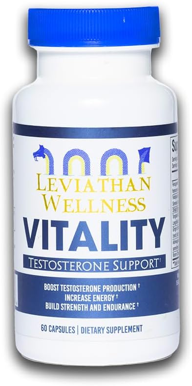 Leviathan Wellness - Vitality Testosterone Booster – 60 Cápsulas, 30 Porções – Aumente sua Vitalidade