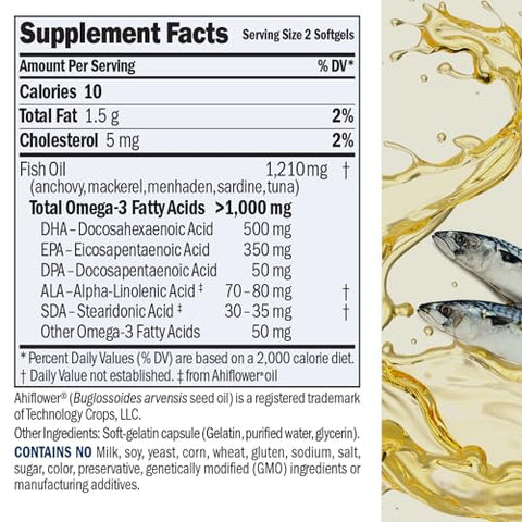 Ômega-3 Essencial Máximo sem Sabor, 60 Softgels – Óleo de Peixe Ômega-3 Ultra Puro 1200 mg – Alto DHA, Óleo de Peixe Ômega 3 sem Mercúrio – Pequeno, Fácil de - ANDREW LESSMAN
