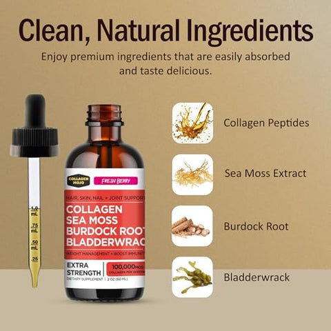 Collagen Mojo - Colágeno Líquido Mojo – Mulheres | Fortaleça sua pele e cabelo | 100% natural