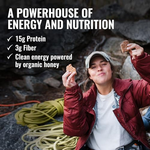 Kate's - Barras de Proteína Orgânicas Kate’s Real Food – (Peanut Butter Cup, 62g, Pacote com 12) – Barras de Proteína à Base de Plantas – Livre de Glúten, Soja, Não-OGM, Grãos Integrais e 100% Natural