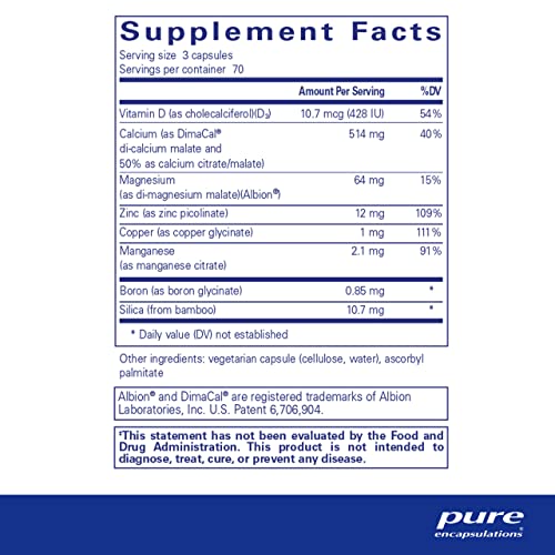 OsteoBalance | Suplemento Hipoalergênico para Promover Absorção de Cálcio e Melhorar a Mineralização Óssea Saudável* | 210 Cápsulas - Pure Encapsulations