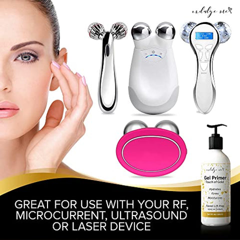 IndulgeMe - Gel Condutor Facial Hidratante – Primer em Gel deixa na pele, Ácido Hialurônico, Peptídeo de Colágeno, Niacinamida, Vitamina E, Folha de Ouro