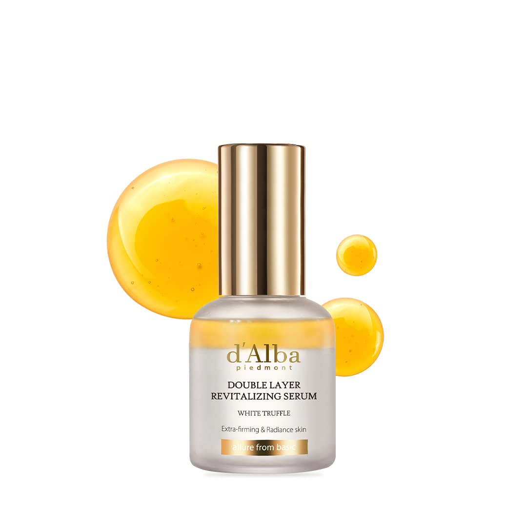 d'alba Piedmont - Soro Revitalizante de Camada Dupla com Trufa Branca Italiana d’Alba, Soro de Hidratação 100hr, Soro 2 em 1 de Solução Dupla, Brilho e Hidratação Duradoura, (30ml)