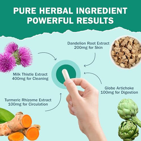 NYO3 - Milk Thistle Liver Detox 200mg com Raiz de Dente-de-leão – Marca: [Nome da Marca]