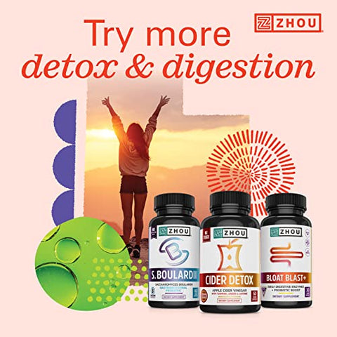 ZHOU - Zhou Nutrition Gomas de Vinagre de Maçã com A Mãe, Detox de AVC
