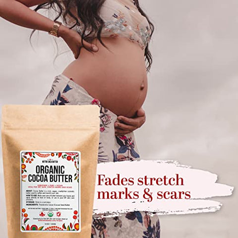 Better Shea Butter - Cocoa Butter Organic Raw Unrefined – Certificado USDA – Para Cicatrizes e Estrias – 100% Natural – 100g