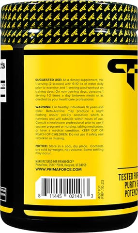 Beta Alanine em Pó 500g – Pré e Pós-Treino – Sem Sabor - Primaforce