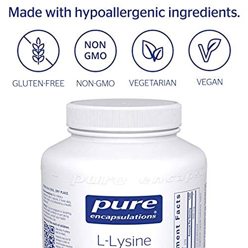L-Lysine 270c – Aminoácido Essencial para Saúde e Bem-Estar | 270 Cápsulas | Marca Pure Encapsulations - Pure Encapsulations