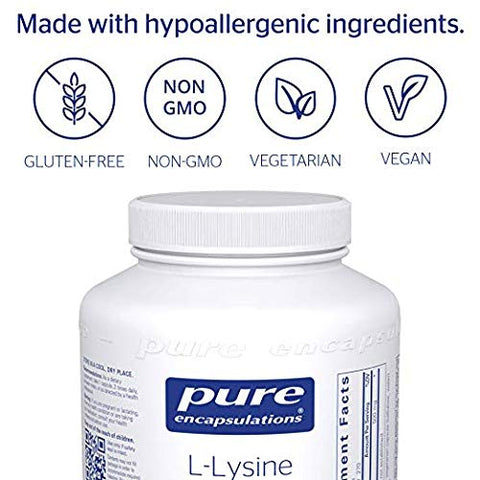L-Lysine 270c – Aminoácido Essencial para Saúde e Bem-Estar | 270 Cápsulas | Marca Pure Encapsulations - Pure Encapsulations