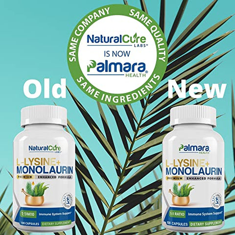 Palmara Health - L-Lisina Monolaurina 600mg – Embalagem com 100 Cápsulas