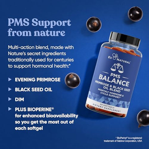 Eu Natural - Vitaminas Balance PMS para Mulheres – Equilíbrio Hormonal Feminino, Menstrual