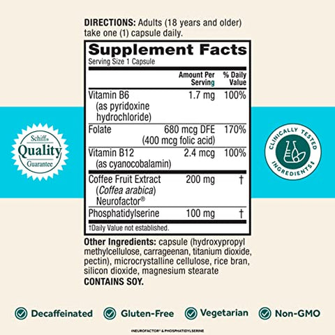 Plus: Suplemento Cérebro para Memória e Concentração com Nootrópicos Testados Clinicamente para Clareza Mental e Aprimoramento Cognitivo – Vitaminas B6, B12, Fosfatidilserina - NEURIVA