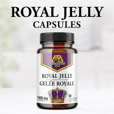 Dutchman's Gold - Dutchman’s Gold Royal Jelly 1000 mg – 90 cápsulas | Mel Real Holandês | Aumente sua vitalidade e bem-estar | Embalagem de 90 cápsulas | Alta concentração de 1000 mg | Produto de qualidade | Frete grátis