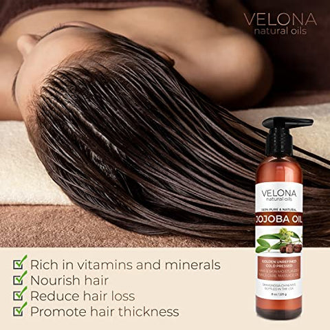 velona - Óleo de Jojoba Velona – 946 ml (Com Bomba) | 100% Puro e Natural | Dourado, Não Refinado, Extraído a Frio, Livre de Hexano