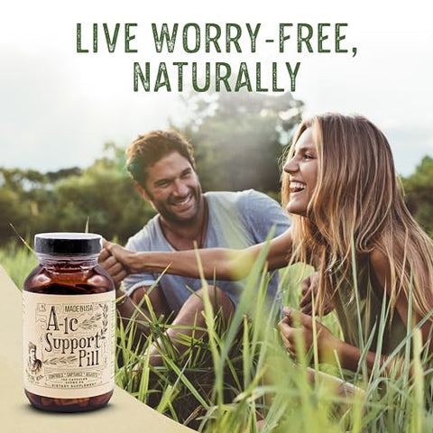 Medicine Man Plant Co - A-1C Support 120 Cápsulas – Natural e Orgânico com Melão Amargo, Manjericão Sagrado e Extrato de Aloe Vera – Não-OGM e Fórmula Herbal