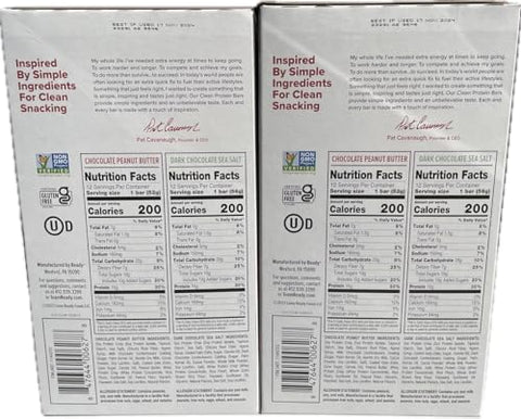 ETRSAIRL - Come Ready Nutrition Barras de Proteína Limpa (2 pacotes) 48 Barras no total – 24 Chocolate com Sal Marinho e 24 Chocolate com Manteiga de Amendoim APENAS R$1,38/Barra