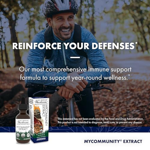 MyCommunity Extract – Suplemento de Cogumelos com 17 Espécies para Suporte Imunológico – Extrato com Cabeça de Leão, Reishi, Chaga, Cordyceps, Cauda de Peru – 60g - Host Defense