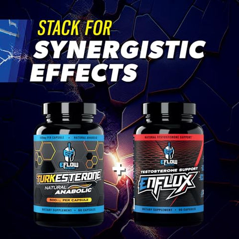 Turkesterone para Homens [Maior Pureza] – Ciclodextrina para Alta Absorção – Aumente a Resistência e o Crescimento Muscular Magro – 100% Eficiente - eFlow Nutrition