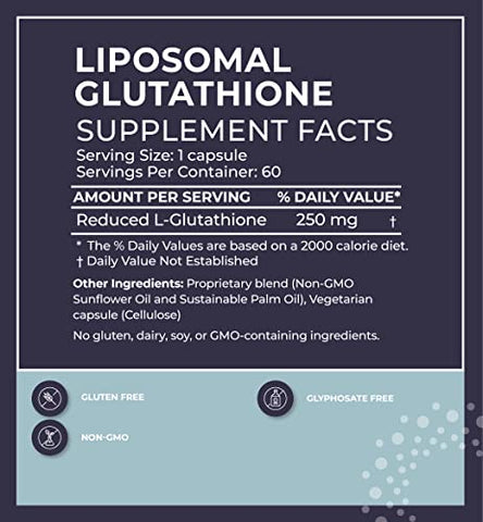 Liposomal Glutationa | Antioxidante Poderoso do Corpo | Desintoxicação Mestre | Limpeza do Cólon | Proteção Celular Ótima para Defesa Imunológica | Liposomal Aprimorado - BodyBio