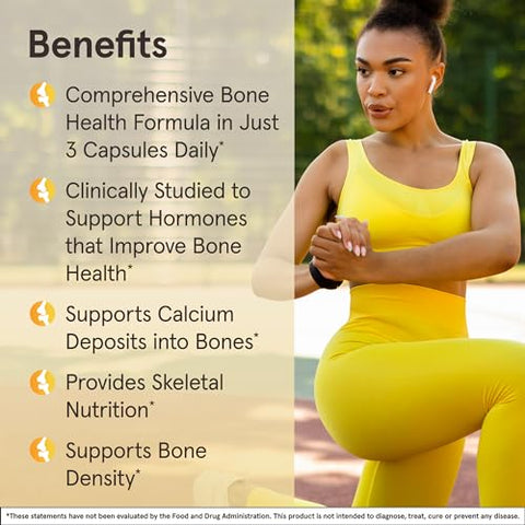 BoneUp Três Por Dia Para Suporte Ósseo e Nutrição Esquelética, Inclui Vitamina D3, K2 (como MK-7) e 1000 mg de Cálcio Por Dia, 90 Cápsulas, Fornecimento de 30 Dias - Jarrow Formulas