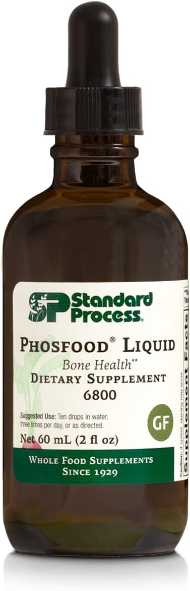 Standard Process Inc. - Standard Process Phosfood Liquid – Suporte Ósseo e Saúde Óssea com Alimentos Integrais, Suplemento de Fósforo com Inositol e Riboflavina – 2 fl. oz