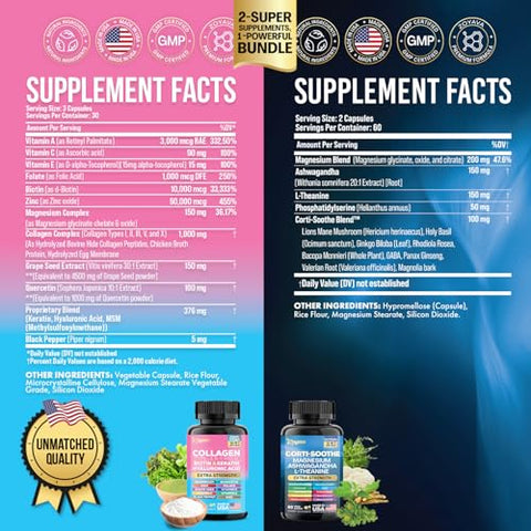 Shining Serenity Set – Suporte ao Cortisol com Ashwagandha, L-Theanine, Magnésio, Lions Mane, Manjericão Sagrado | 100% Natural e Eficaz - Zoyava