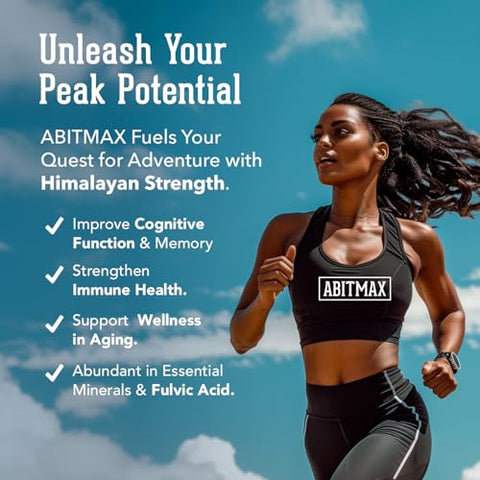 ABitmax - Shilajit Resina Orgânica Pura do Himalaia 50g, Alta Potência 800mg, Grau A Dourado, 85 Minerais Traços