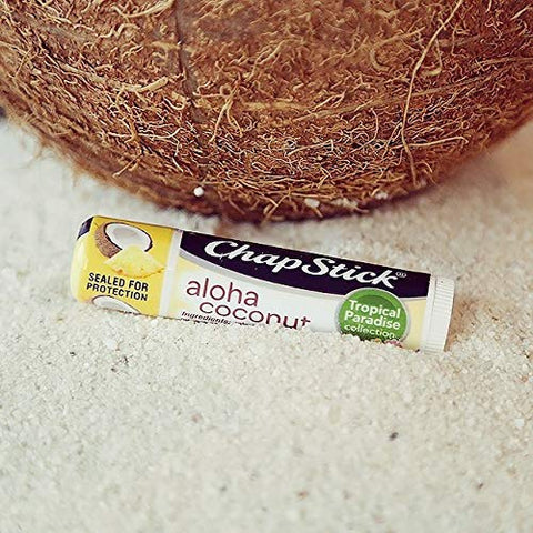 ChapStick - Chapstick Edição Limitada Coleção Paraíso Tropical Aloha Coco Protetor Labial em Tubo – Ótimo para Hidratação e Proteção da Pele dos Lábios