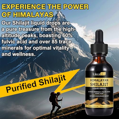 MXCZBSM - Shilajit Puro Himalaia Resina Orgânica Gotas, Líquido de Resina de Shilajit Puro Himalaia Suplemento em Ouro, Gotas Orgânicas de Shilajit Rico em 85 Minerais Traços, para Homens
