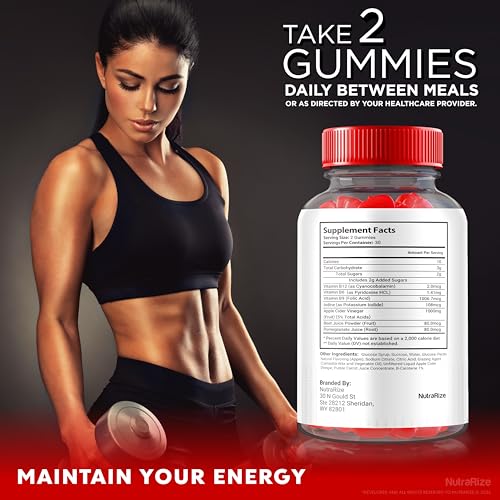 NutraRize - Vital Surge Gummies – Gomitas de Vinagre de Maçã Natural (60 Gummies)