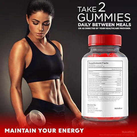 NutraRize - Vital Surge Gummies – Gomitas de Vinagre de Maçã Natural (60 Gummies)