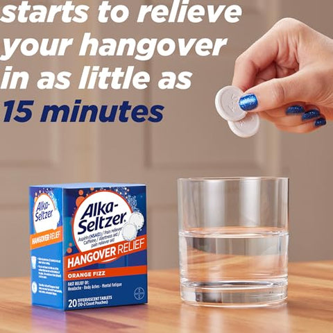 Alívio Rápido para Ressaca, Alívio Imediato em Cerca de 15 Minutos para Dores de Cabeça e Corpo - Alka-Seltzer