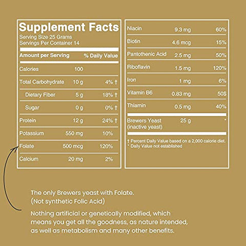 Lewis Labs - Levedura de Cerveja em Flocos para Biscoitos de Lactação, Suplemento para Aumentar o Leite Materno (1 Pacote) – Não Fortificado, Sem Açúcar – Kosher, Sem Glúten, Não Transgênico, Vegano, à Base de Plantas