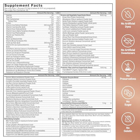 Force Factor - FORCE FACTOR Smarter Greens: Pó Superfoods para Digestão, Saúde Intestinal, Inchaço, com Probióticos, Prebióticos e Enzimas Digestivas