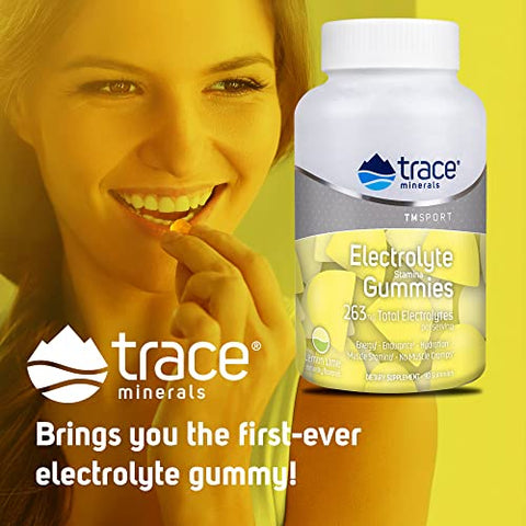 Gomas de Eletrólitos Stamina | Aumente Energia, Resistência, Resistência Muscular e Hidratação | Vegano | Limão Lima | 90 Unidades (30 Porções) - Trace Minerals
