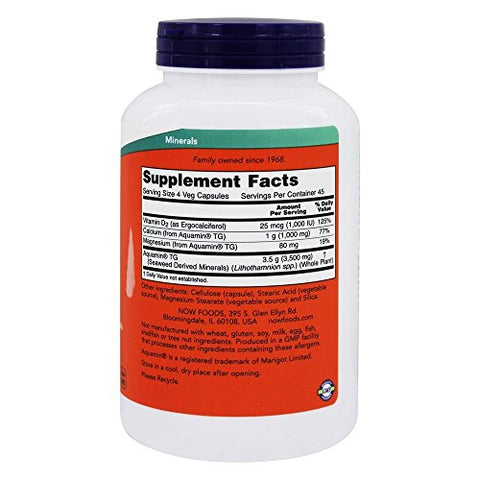 Cálcio Vegetariano de Algas Vermelhas – 180 Cápsulas Vegetarianas - NOW Foods