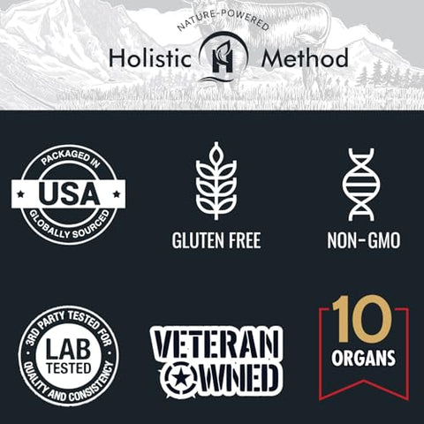 Carnivore Method - Suplemento Complexo de Órgãos de Carne Bovina para Homens e Mulheres – 10 Mistura Exclusiva de Fígado, Medula, Cérebro, Timo, Baço, Rim, Pulmão, Coração, Pâncreas – Orgânico e Natural – 100g