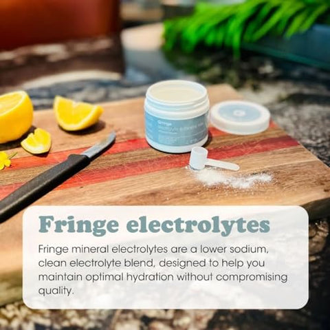 Electrolyte and Mineral Mix: Sal Marinho Puro do Oceano para Reidratação, Cloreto de Potássio, Malato de Magnésio para Tensão Muscular, Minerais Traços Essenciais, Sem Sabor, 30g - Fringe