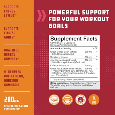 Natures Craft - Blend de Cetonas de Framboesa, Extrato de Chá Verde e Manga Africana – Perca Peso Mais Rápido – Ingredientes Potentes para Acelerar a Perda de Peso, Suprimir o Apetite