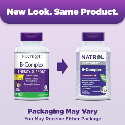 Fast Dissolve B-Complex: Suplemento Energético com Vitaminas do Complexo B, 90 Comprimidos, 30 Dias de Fornecimento - Natrol