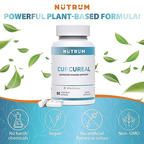 Suplemento Avançado de Suporte Imunológico com Curcumina, Fórmula Vegana para Saúde Celular, Estimula a Regeneração de Células Danificadas com Fucoidan, Impulsiona a Imunidade com Ervas - Nutrum