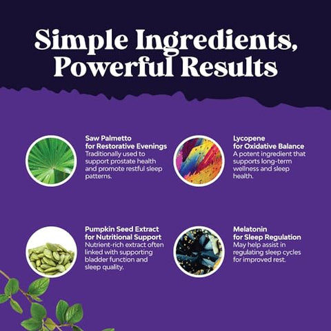 Natures Craft - Saw Palmetto Noturno para Homens – Extrato de Saw Palmetto para Próstata, Reduz a Frequência e Urgência da Micção Noturna e Bexiga Hiperativa com Licopeno