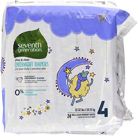 Fraldas Noturnas para Bebês Seventh Generation, Livres de Químicos
