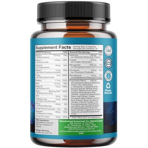 Natures Craft - Suplemento para Suporte Cerebral – Foco Mental e Memória Nootrópica para a Saúde do Cérebro : Nootropics Brain Support
