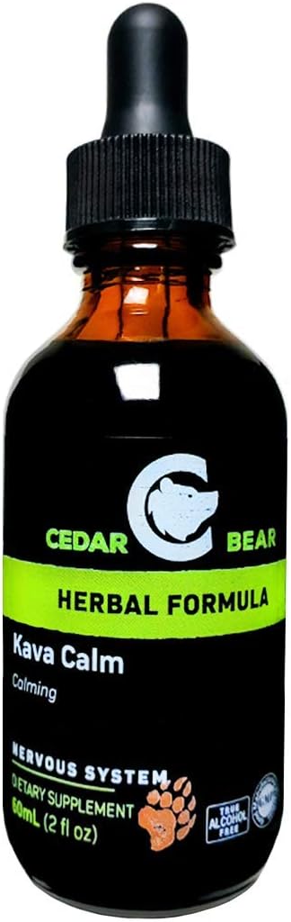 Cedar Bear Naturales - Cedar Bear Kava Calm – Suplemento Herbal Líquido 59 ml – Suporte para o Sistema Nervoso Central e Digestivo
