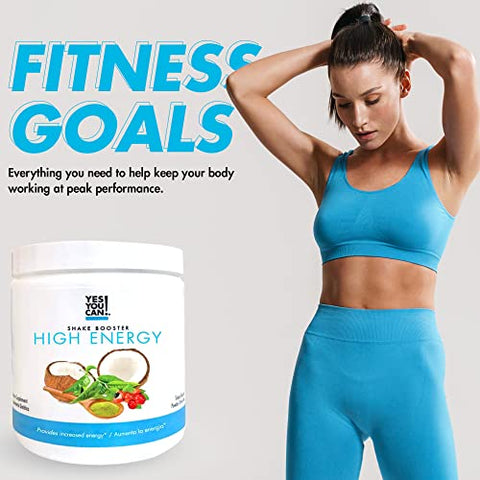 Shake Booster – Bebida Energética em Pó com Coco Natural, Cafeína do Chá, Extrato de Semente de Guaraná, Vitamina B12, Ácido Alfa Lipóico, 100g - Yes You Can!
