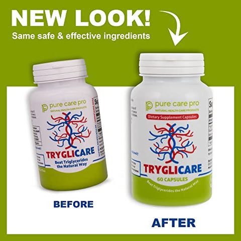 Pure Care Pro - Tryglicare – Suplemento Natural para Redução de Triglicerídeos e Manutenção de Níveis Saudáveis, Vegano – 60 cápsulas