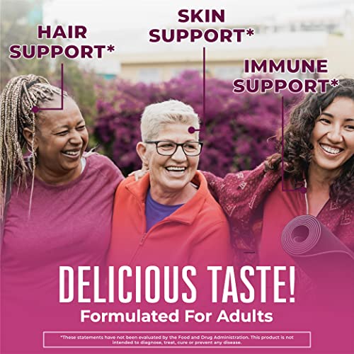 Biotina | Sem Açúcar | 2 Meses de Fornecimento | Gomas de Biotina | Vitaminas de Biotina para Cabelo e Pele - MaryRuth Organics